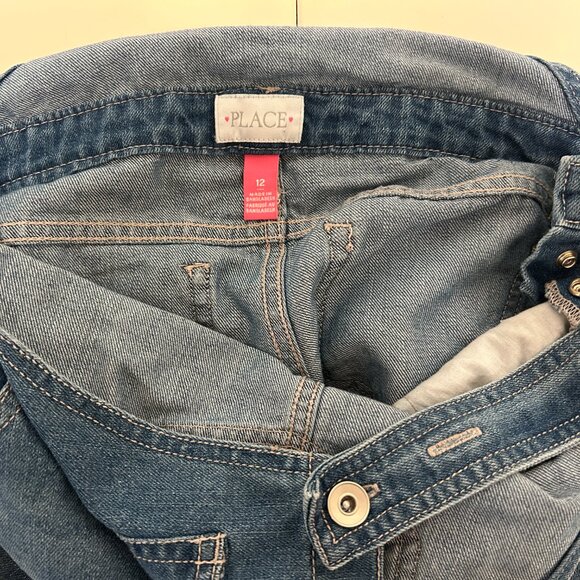 The Children's Place Girls Denim Shortall Overalls - Picture 3 of 6